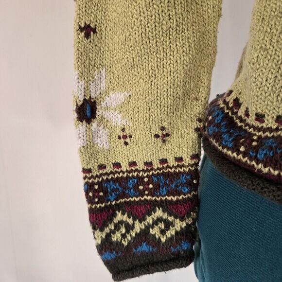 Planet Earth Sweaters Women's Medium Knit Sweater Hand Loomed Peru 100% Cotton - Picture 6 of 10